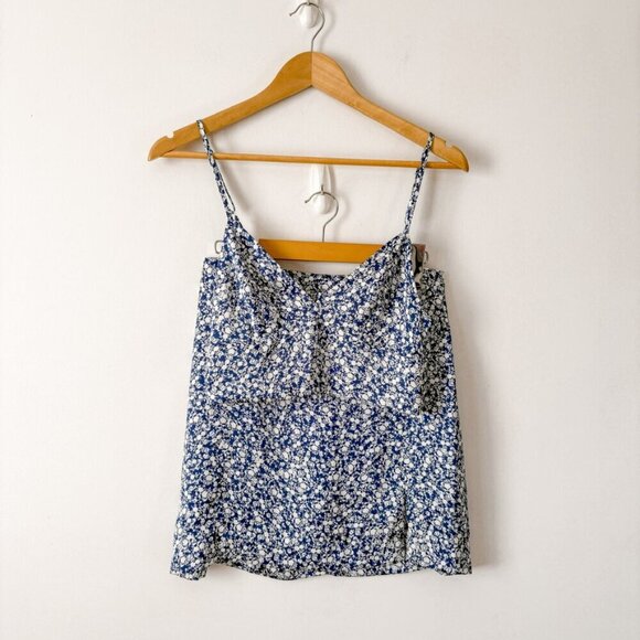 Zara 2 Piece Satin Effect Floral Skirt + Crop Tank Blue White Size Small - Picture 5 of 12